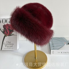 仿毛蒙古帽厂家批发毛绒休闲街头户外帽子纯色加厚毛绒渔夫帽女帽
