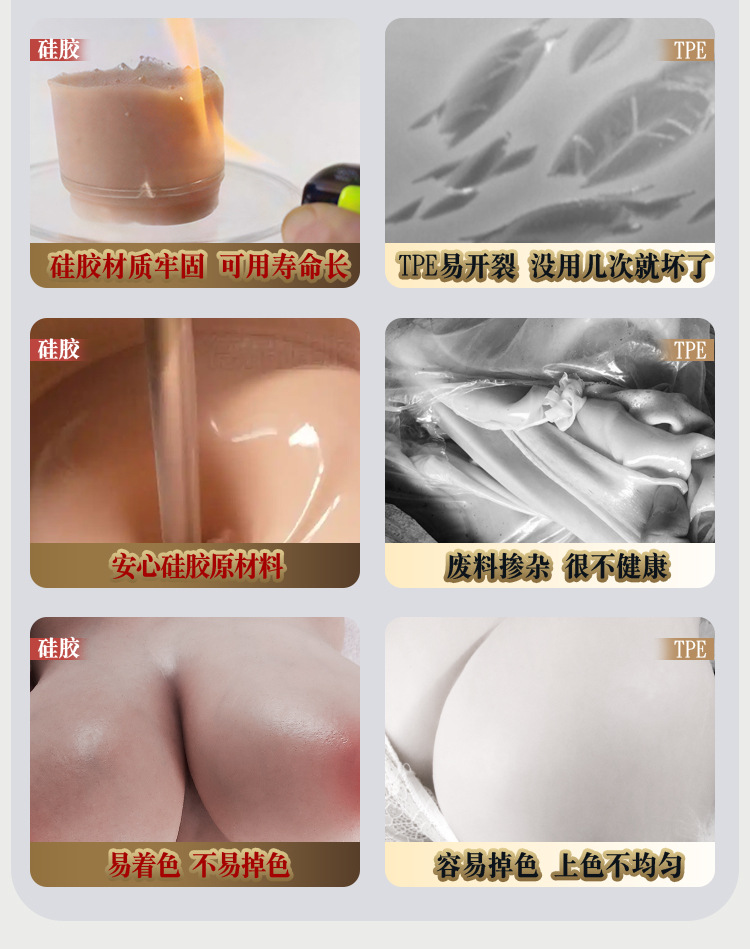 Jiuai Half-Body Masturbation Device with Vaginal and Anal Mold, Manual Control, Liquid Silicone, Flesh Tone — detail image 12