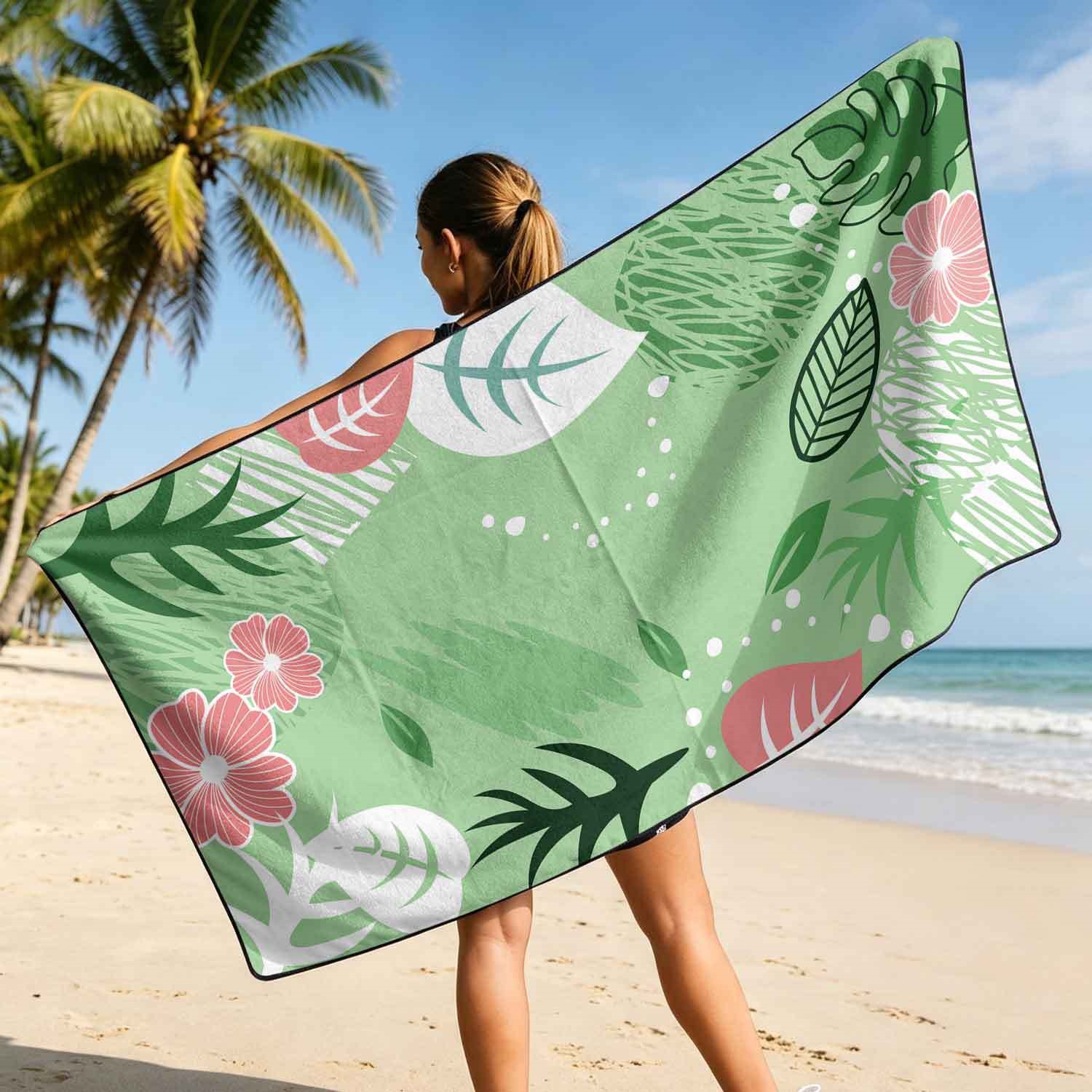 Summer bath towel and car seat cover 2-in-1, ultra-fine fiber outdoor beach and car dual-use universal seat cushion