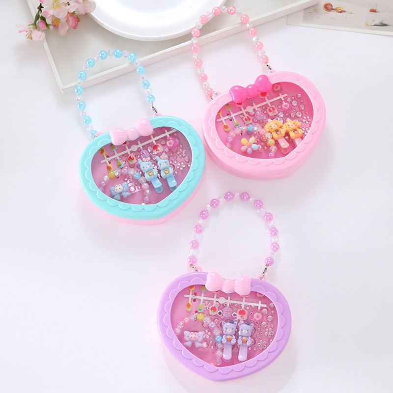 子供のかわいいアクセサリーのブレスレットのネックレスの皮筋の組み合わせのセットのプレゼントの箱の女の子の赤ちゃんの贈り物のアクセサリーの収納箱