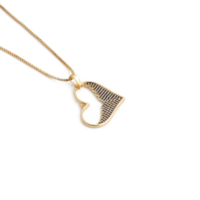 Fashion Heart-shaped Devil Eyes Zircon Pendant Necklace