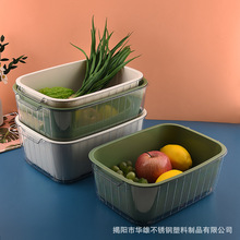 多用途沥水篮洗米盆筛洗菜盆塑料 家用洗水果盘水果篮批发