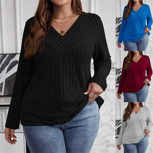 Women's Autumn plus size blouse Casual Loose tops large size top T-shirt