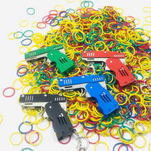 6连发可折叠皮筋枪仿真橡皮筋玩具威力超大合金连射金属手枪模型