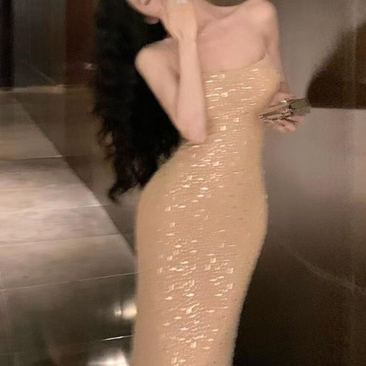 Sexy Plus Size High-End Heavy-Duty Temperament Slim Suspender Dress Summer New Fishtail Skirt Long Skirt