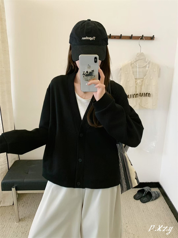 009慵懒风圆领卫衣女秋季新款薄款宽松韩版oversize女式上衣bf外|undefined