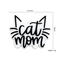2023 New Silicone Cartoon Cat Mother Beads Cross-border Baby and Toddler DIY Loose Beads Chewing Chain Nipple Chain Compatible