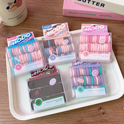 40 boxes of basic Macron color small children's finger hair ties towel rings versatile girls' hair accessories and headwear
