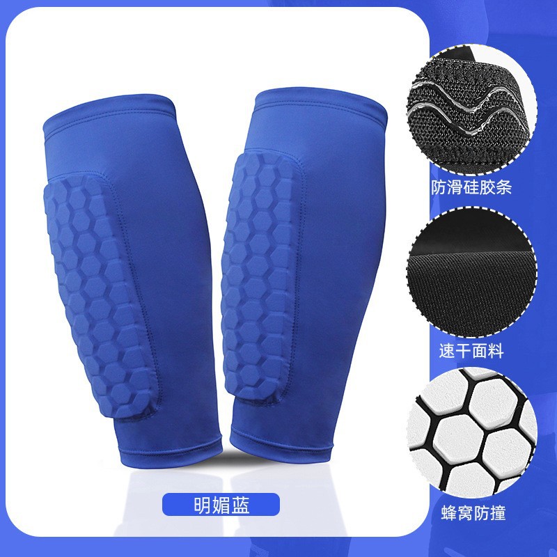 Cubierta de pierna para deportes al aire libre anticolisión de panal, calcetines de pierna de fútbol universal, cubierta de pantorrilla anticolisión transpirable para hombres corriendo al por mayor