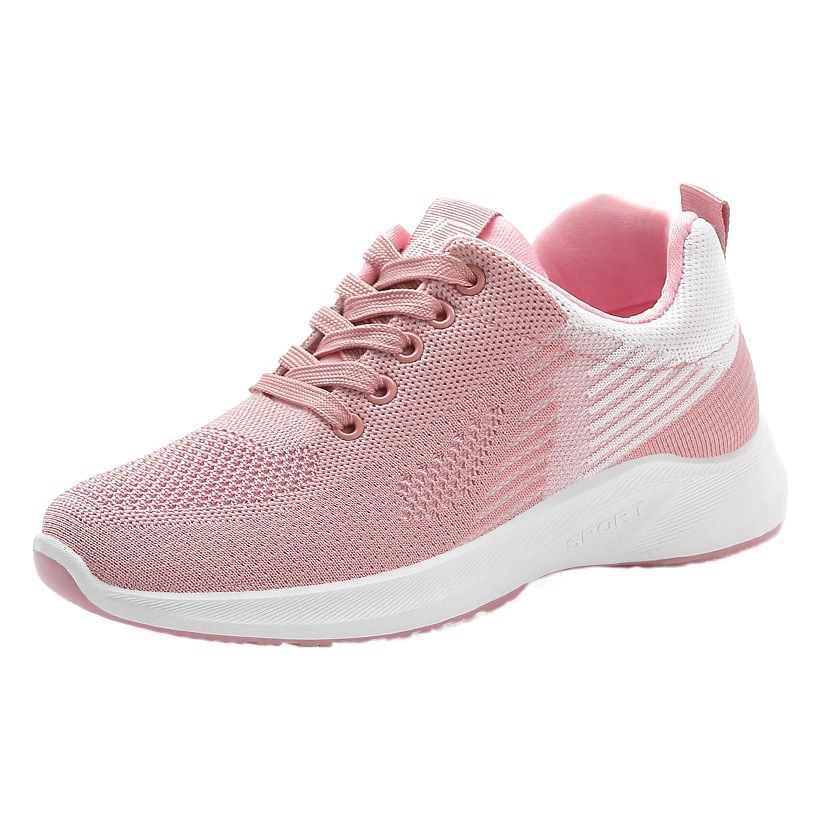 Zapatos de mujer 2024 nuevos zapatos de mujer de comercio exterior zapatos tejidos de vuelo transpirables zapatos de mujer transfronterizos con cordones de moda deportivos zapatos de mujer