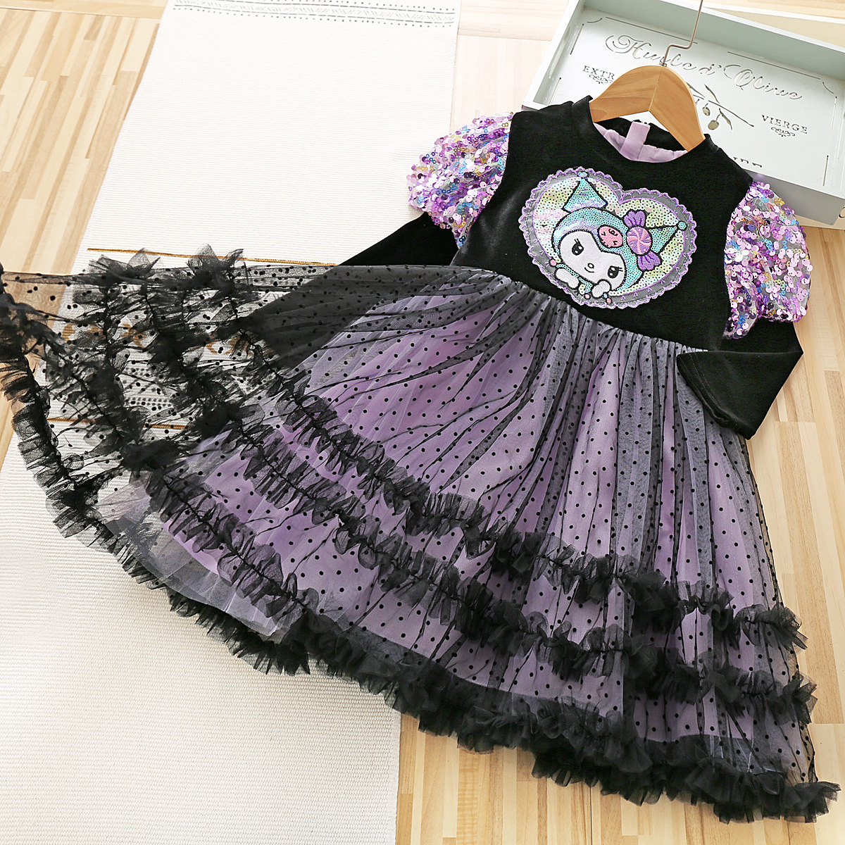 Niña coolomi Lolita princesa vestido de los niños de manga larga oscuro pettiskirt bebé otoño ropa coolomi vestido
