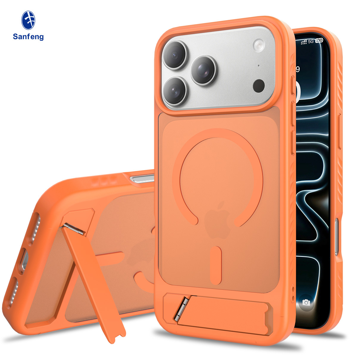 Nuevo Amazon Apple 18pm caso de teléfono celular resistente a la caída soporte incorporado 2 en 1 17 caso de protección de succión magnéticaomax image 13