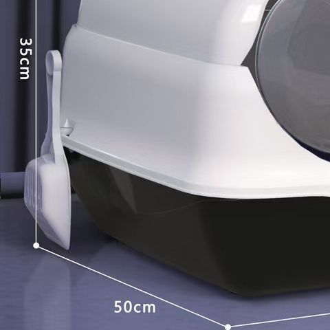 Toilet para gatos totalmente cerrado desodorizante extra grande anti-derrames con arena para gatos pequeños, arena para heces para gatos