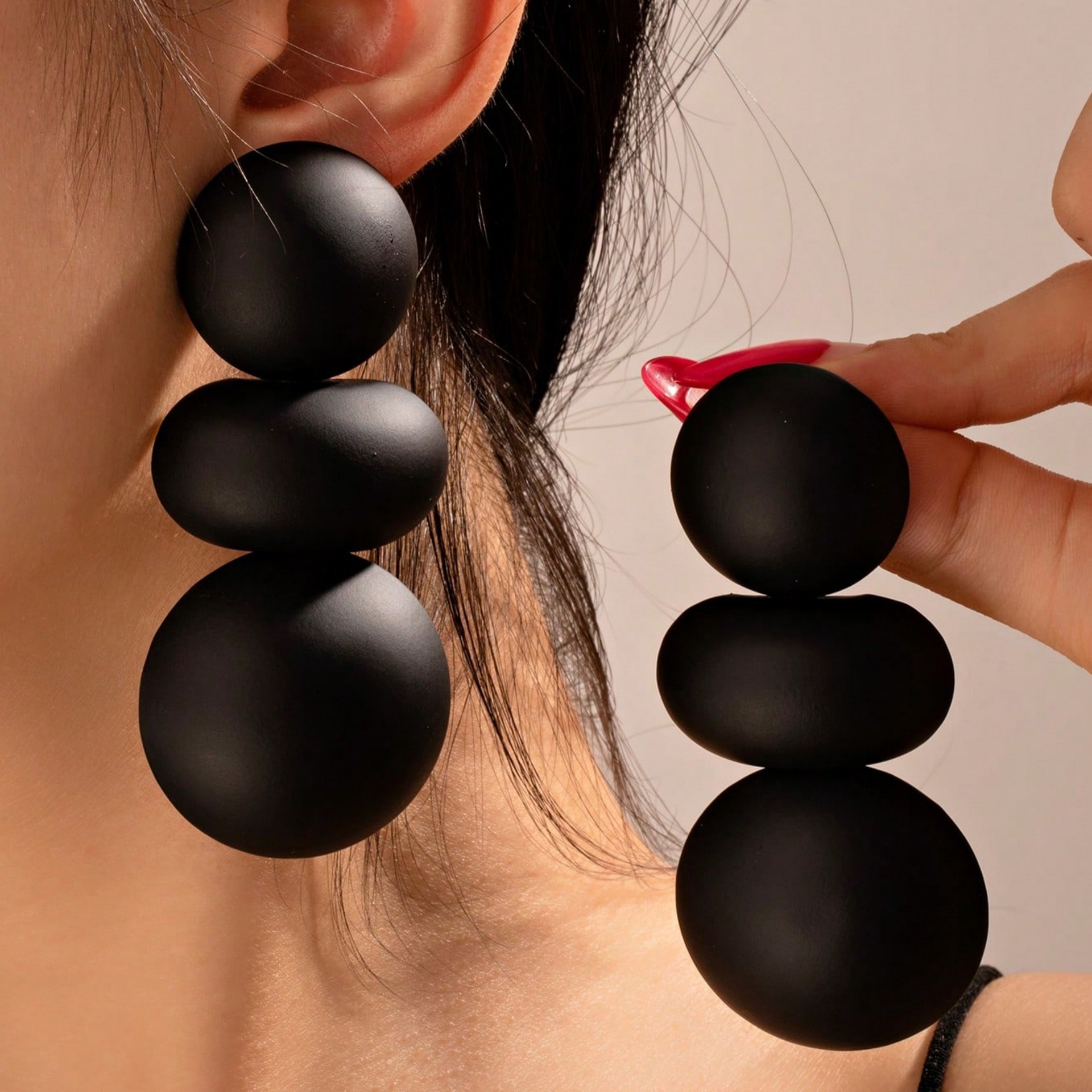 Wholesale European and American Cross-Border New Niche Colorful Round Bun Earrings Summer Earrings Multi-Layer Temperament Earrings