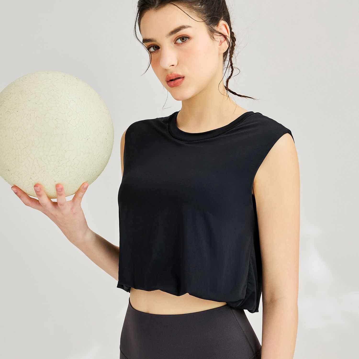 Chaleco deportivo con tacto suave para primavera y verano, blusa sin mangas con cuello redondo, ropa de running de secado rápido para mujer, top holgado para yoga, ropa exterior