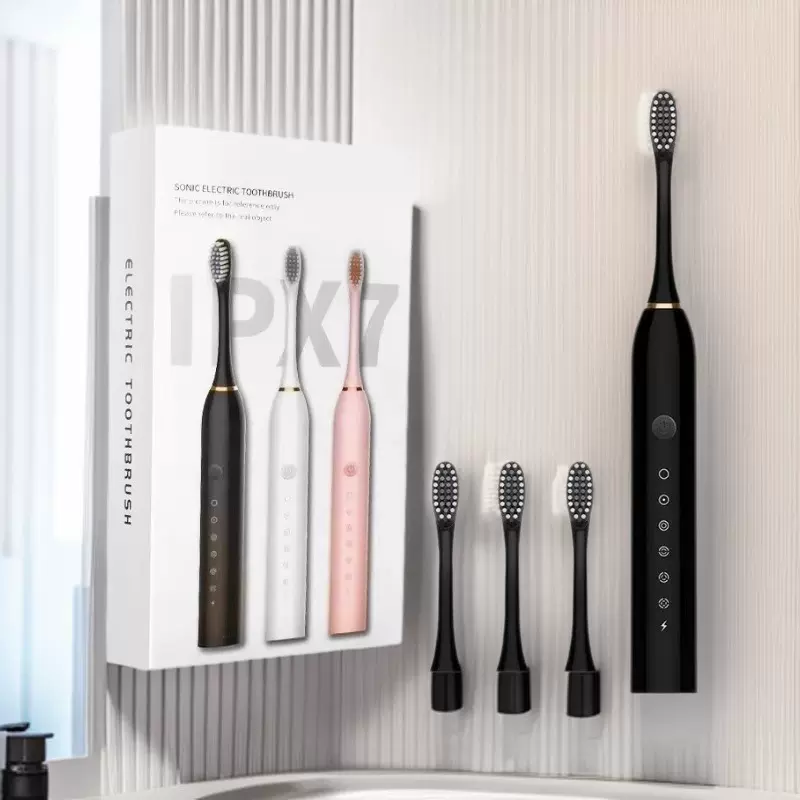 跨境电动牙刷情侣款成人电动牙刷软毛家庭组合套装工厂现货批发