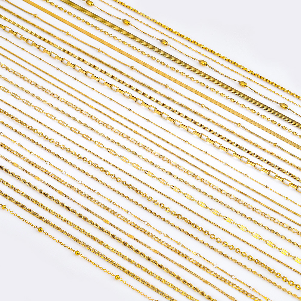 Two-tone Layered Chain Necklace Set Gold And Silver Minimalist_voghion.com