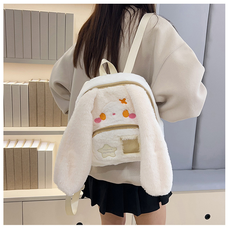 717g Weight Zipper Closure Type Double Shoulder Straps Strap Type Functional Backpack Bags Type Casual, Holiday Occasion Plush Material Women's Backpack Backpack Animal, Cartoon Pattern Spring, Autumn&Winter Season Women's Gender Cute Style Square Shape Animal Cartoon Casual Holiday Women's Backpack Functional Backpack 14