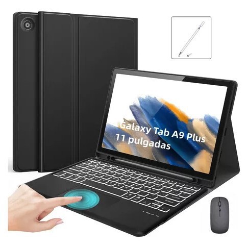 Suitable for Samsung A9Plus Touch-Sensitive Backlit Bluetooth Keyboard S6Lite Tablet Protective Case A11+ Leather Case Suitable for Samsung A9Plus Touch-Sensitive Backlit Bluetooth Keyboard S6Lite Tablet Protective Case A11+ Leather Case
