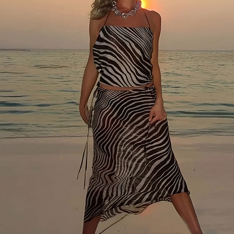Cross-border 2026 Summer New European And American Wom's Fashion Elegant Casual Slit Long Printed Dress For_ecoleips.com
