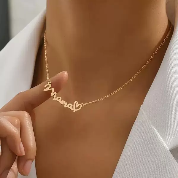 Cross-Border European and American Stainless Steel Necklace, Clavicle Chain, Non-Fading Jewelry for Women, Mother's Day Hot-Selling Versatile Necklace for Women