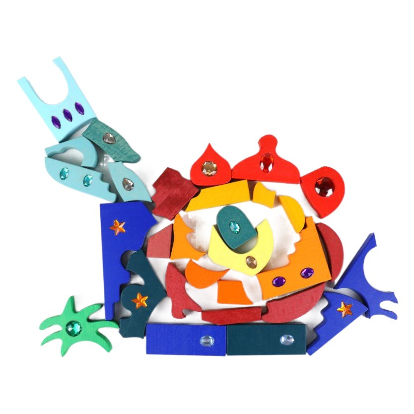 Bloques de construcción de gema oriental brillante de madera montaje creativo Bloques de construcción de diamantes de madera maciza de haya juguetes educativos de educación temprana para niños