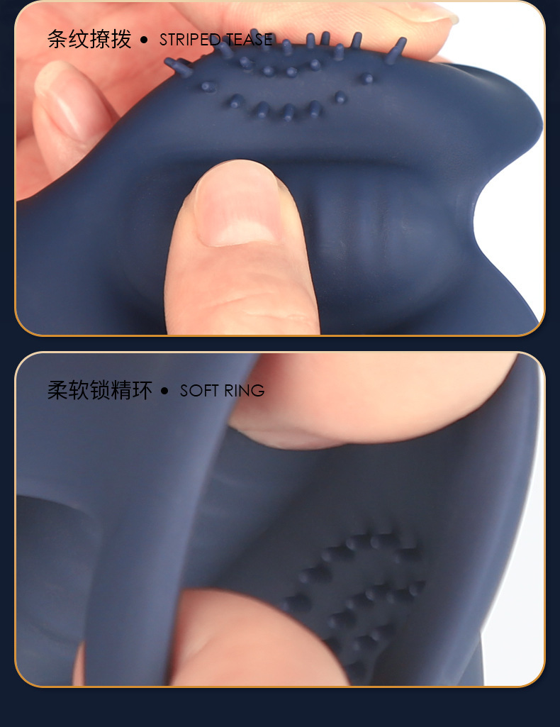APP-Controlled Vibrating Egg Lock with Silicone Scrotum Sleeve for Adult Training — detail image 5