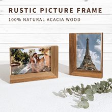 创意照片北欧复古个性半面相框摆台木质相架简约小画相框装裱