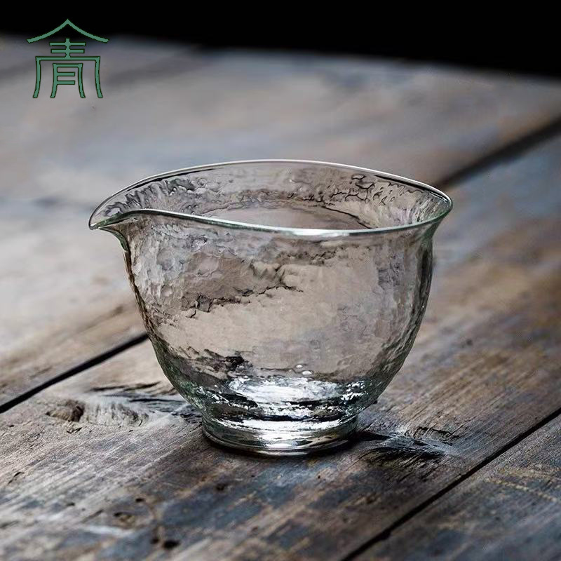 Japanese-Style High Borosilicate Fair Cup Heat-Resistant Glass Hammered Tea Cup Tea Divider Shell Fair Cup Home Kung Fu Tea Set