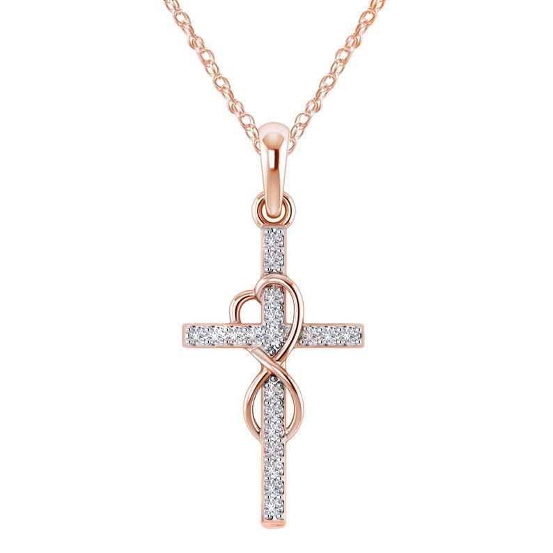 alloy-pendant-with-diamond-and-eight-character-cross-necklace