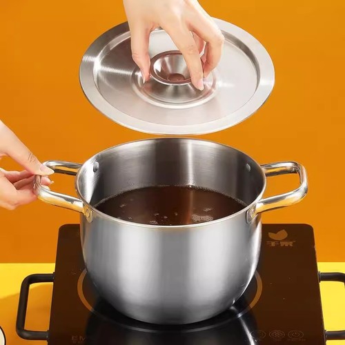 304 lard basin with cover and double ears household household kitchen filter stainless steel 304 frying drain basin cross-border