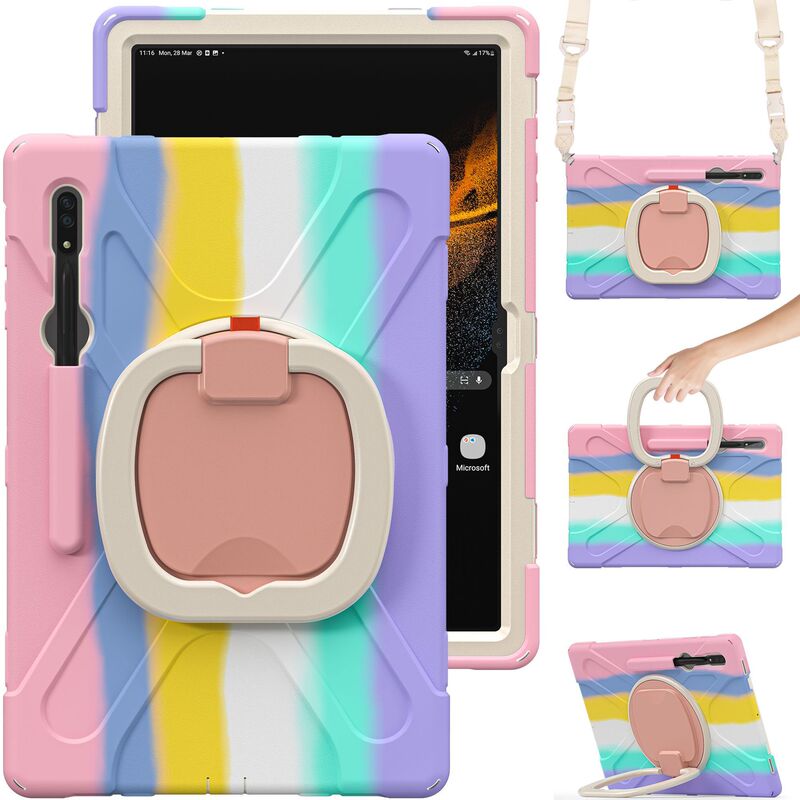 Suitable for Samsung S9Ultra tablet protective cover pen slot S10Ultra rotating bracket silicone anti-fall shell S8U Suitable for Samsung S9Ultra tablet protective cover pen slot S10Ultra rotating bracket silicone anti-fall shell S8U