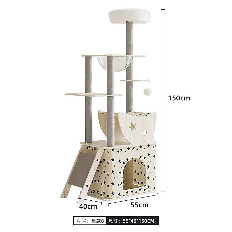 Marco de escalada para gatos, marco para gatos integrado, marco para gatos de madera grande, columna de agarre de la casa, sala de partos, cápsula espacial, estante para gatos al por mayor