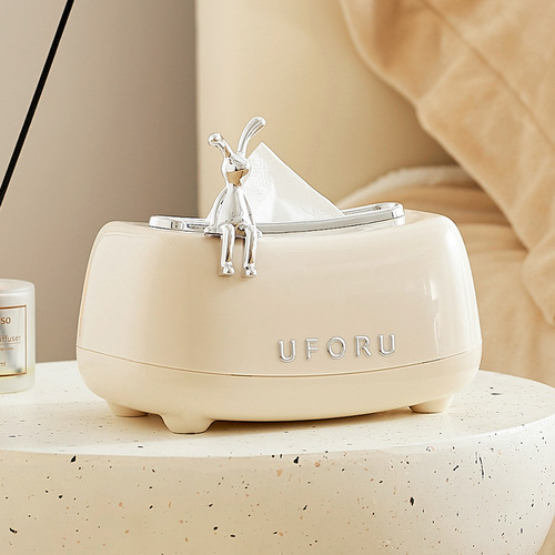 Creative spring tissue box bathroom living room bedroom paper box cream style cute rabbit decorative desktop storage box