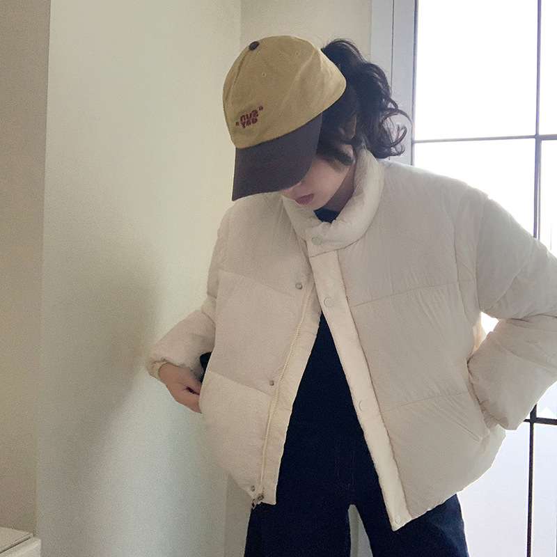 Mangas desmontables dos vestidos de algodón abrigo de ropa de algodón de invierno corto de 2024 nueva chaqueta de algodón cuello de pie ropa de pan grueso image 6