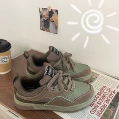 Ins-style niche color-blocking trendy men's American retro chic Hong Kong-style couple casual sports skateboard shoes