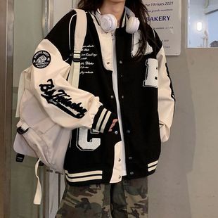 American Baseball Suit Coat Women's 2022 Spring and Autumn New Korean-style Embroidered All-match Loose Student Top Instagram Fashion Brand