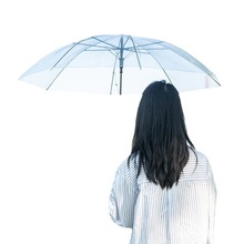 透明雨伞男女ins网红可爱半自动折叠直柄小清新遮阳晴雨伞亚马逊
