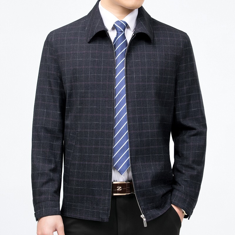 2024 high quality Wool Jacket Men's Spring and Autumn New Middle-aged Dad's Business Casual Jacket Coat