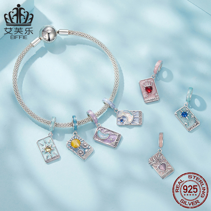 Aifle 人気の神秘的なタロットペンダント diy ブレスレットビーズ s925 スターリングシルバールースビーズジュエリーアクセサリー卸売