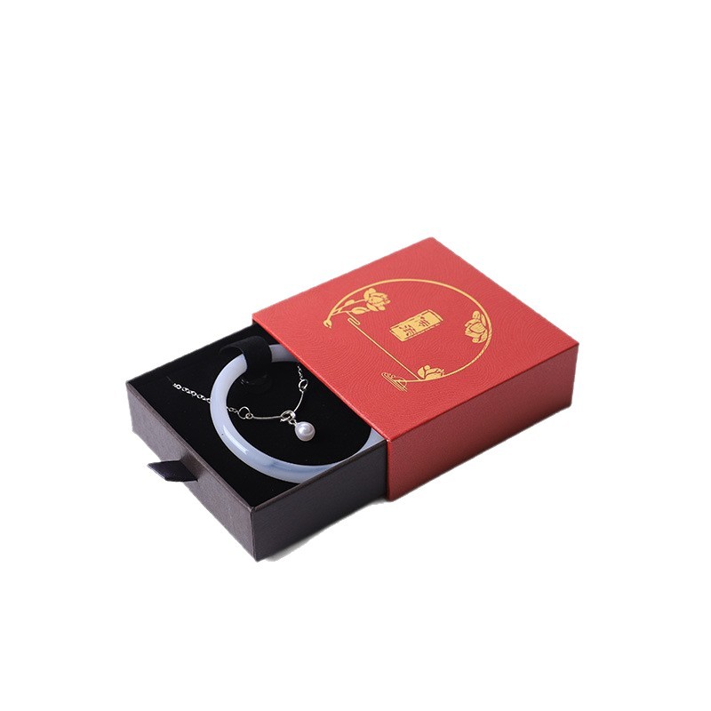Caja de embalaje de pulseras de cinta Liu Wen Jade jade antiguo método de embalaje de pulseras de mano caja de joyas de herencia tipo cajón
