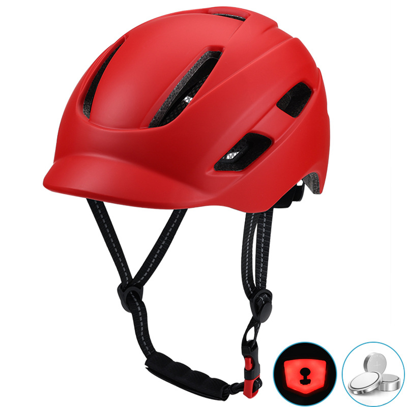 Transfronterizo nuevo casco integrado montar en bicicleta equipo casco hombres y mujeres tapa protectora casco con luz trasera