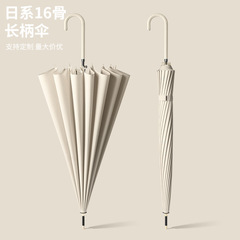 日本製16本骨長柄自動傘 男女兼用 大型 晴雨兼用 直傘 日傘 卸売 学生向け シンプル