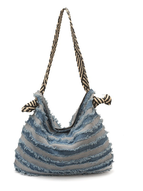 Bolso de denim de gran capacidad para mujeres 2026 verano nuevo estilo retro hacer vieja mochila de hombro de viaje bolsa de ocio
