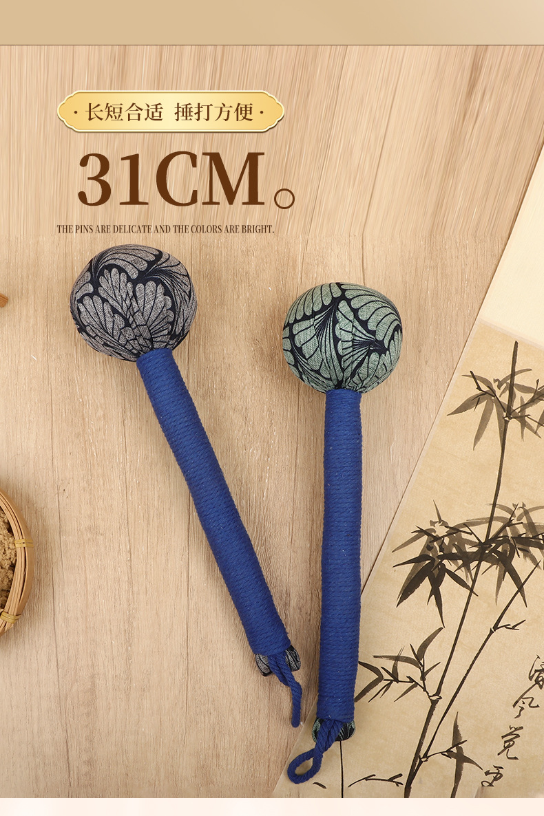Handmade Mugwort Massage Hammer 26cm Wooden Acupoint Tapping Stick for Meridian Relaxation specifications