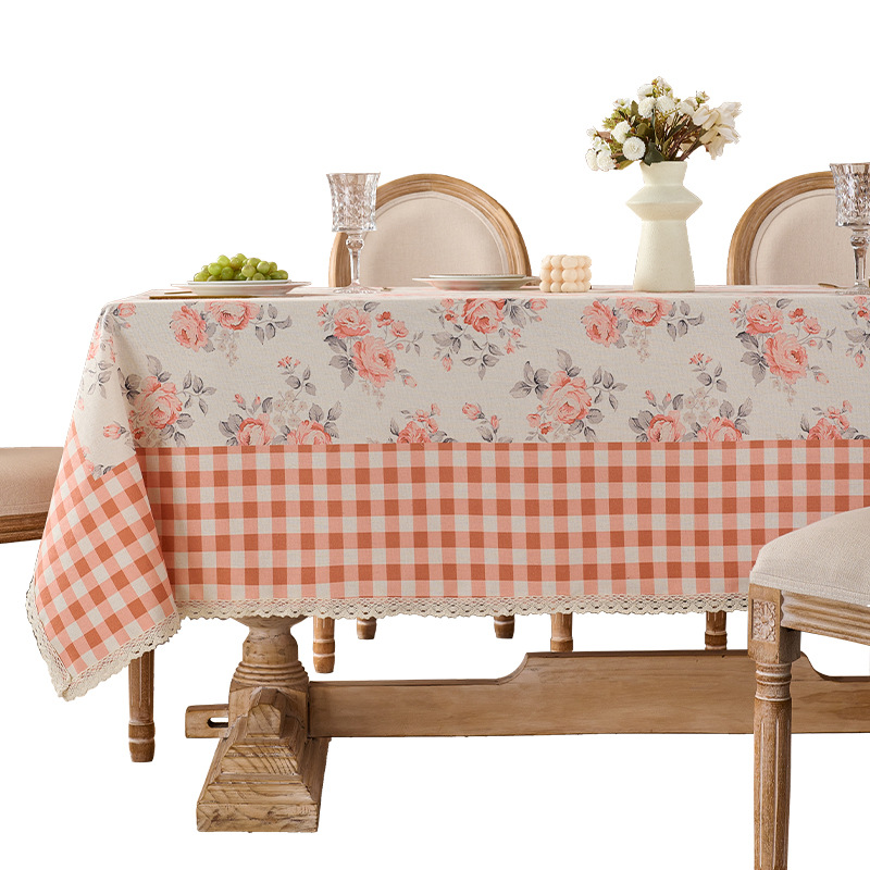 Pastoral viento nuevo toal de mesa impermeable polvo poliéster algodón toal de mesa de mesa impresión de encaje colocación toal de cubierta de refrigerador