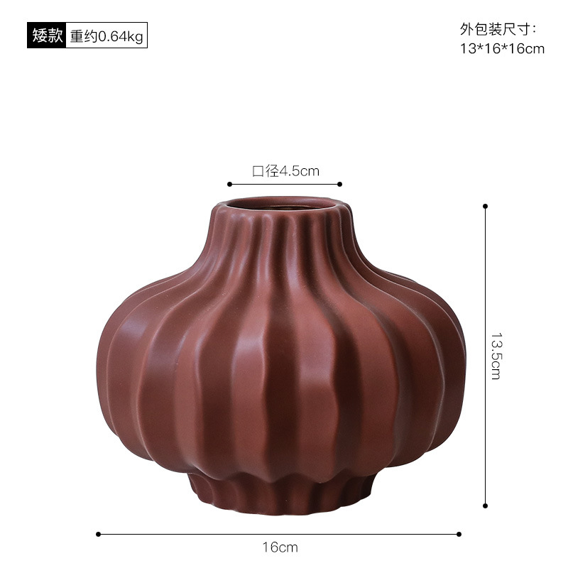 Morandi moderno vasos de cerámica estriados decoración de estudio sala de estar flor geométrica decoración de sala de alojamiento modelo