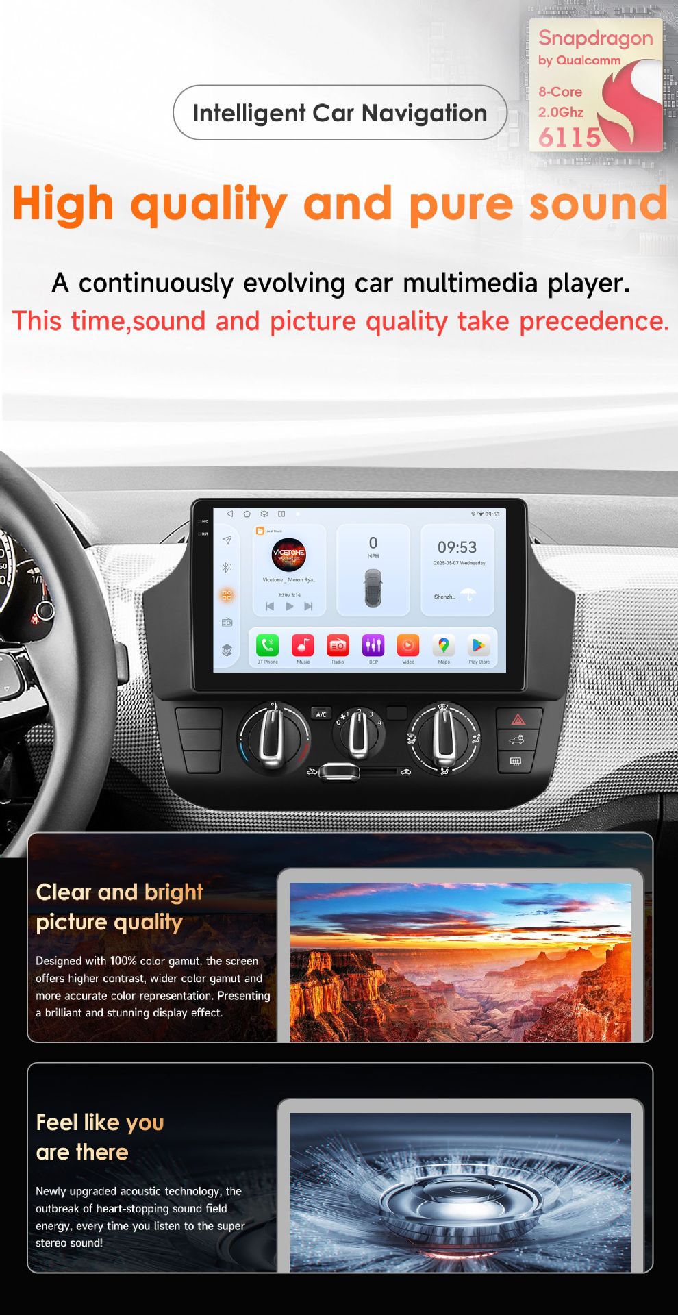 Suitable for 17-23 Models of Volkswagen Up, Android Large-Screen Navigation Gps, Bluetooth Reversing Camera, Carplay Manual Version