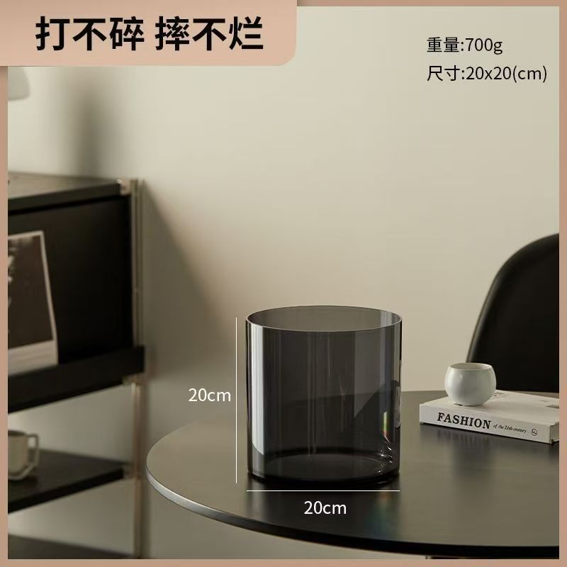 Florero engrosado, decoración, sala de estar, arreglo floral, acrílico, sensación de alta calidad, hidropónico, bambú rico, plástico transparente a prueba de caídas, grande