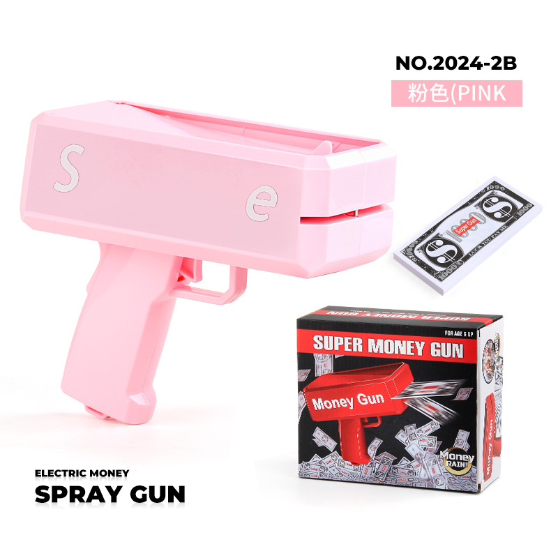 2024-2B 로고가 있는 핑크 머니 스프레이 건 블랙 박스 385.6g